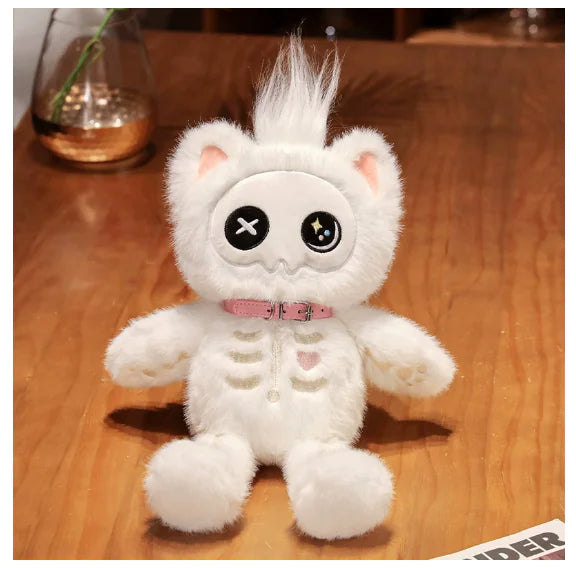 Cute Gothic Cat Skeleton Plush
