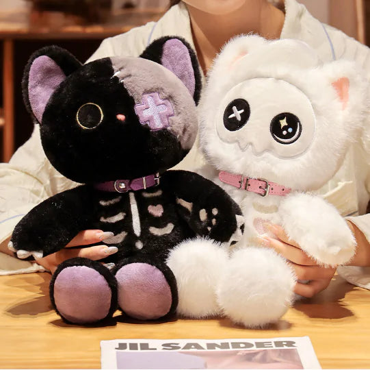 Cute Gothic Cat Skeleton Plush